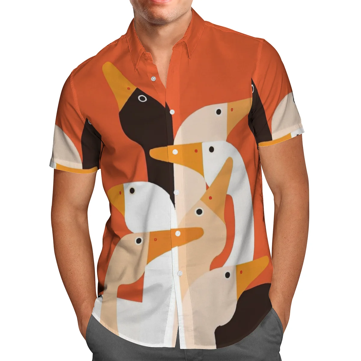 2021 Summer Casual Button Shirt Holiday Short-sleeve Animal 3D All Over Printed Beach Fashion Mens Lapel Colorful Hip Hop Tops