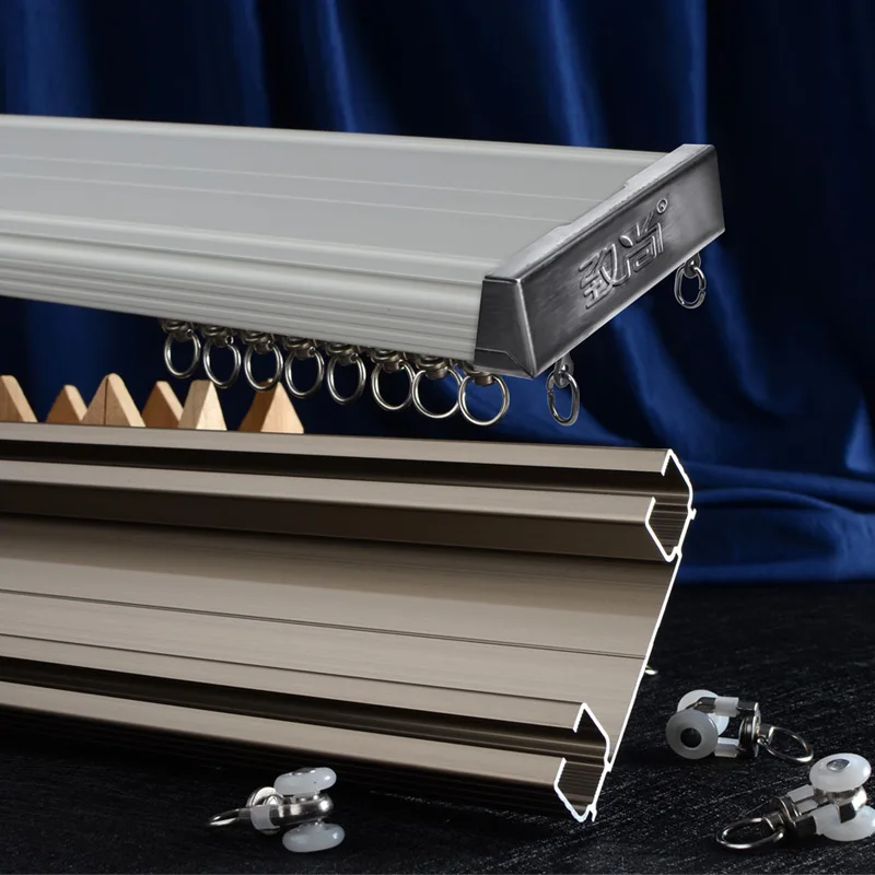 Роскошные Тяжелые двойные рельсы прямые для штор установка на боковой потолок