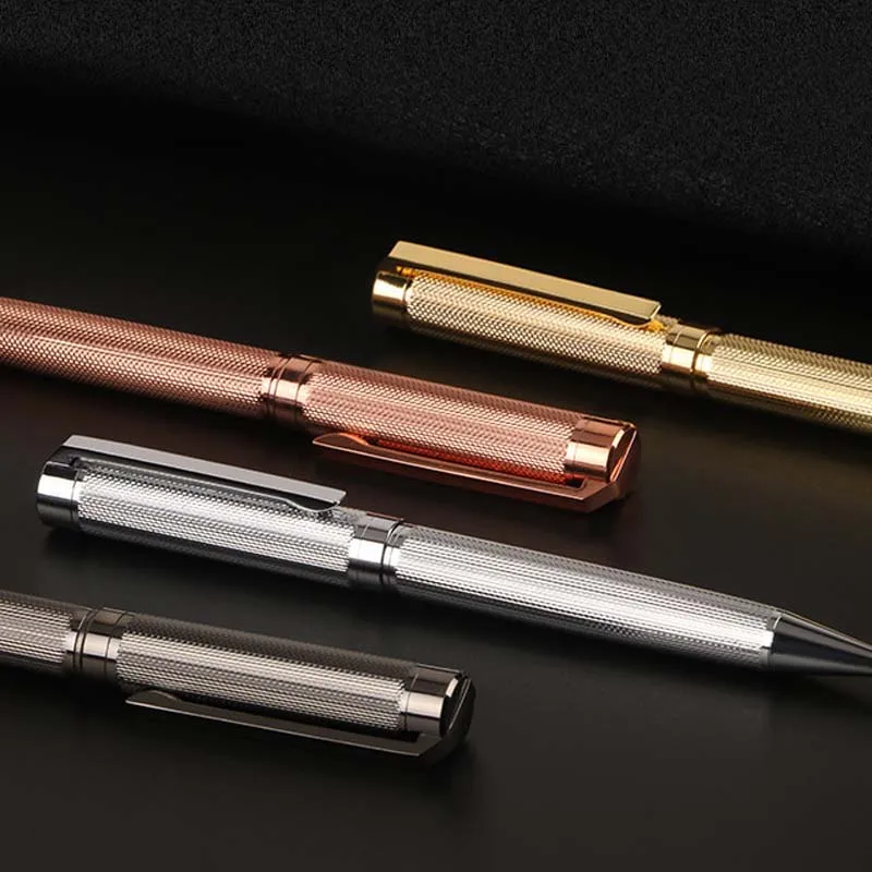 Золотая серебристая черная металлическая шариковая ручка в стиле ретро офисные