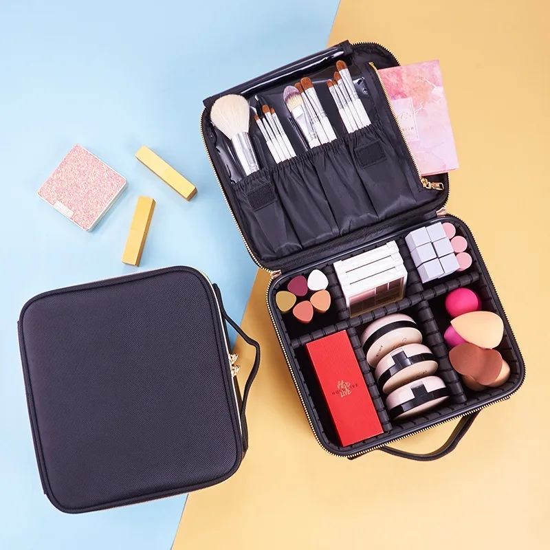

Mini Travel Storage Partition Cosmetic Bag Multifunctional Portable Portable Cosmetic Case Small Double Layer Toiletry Bag