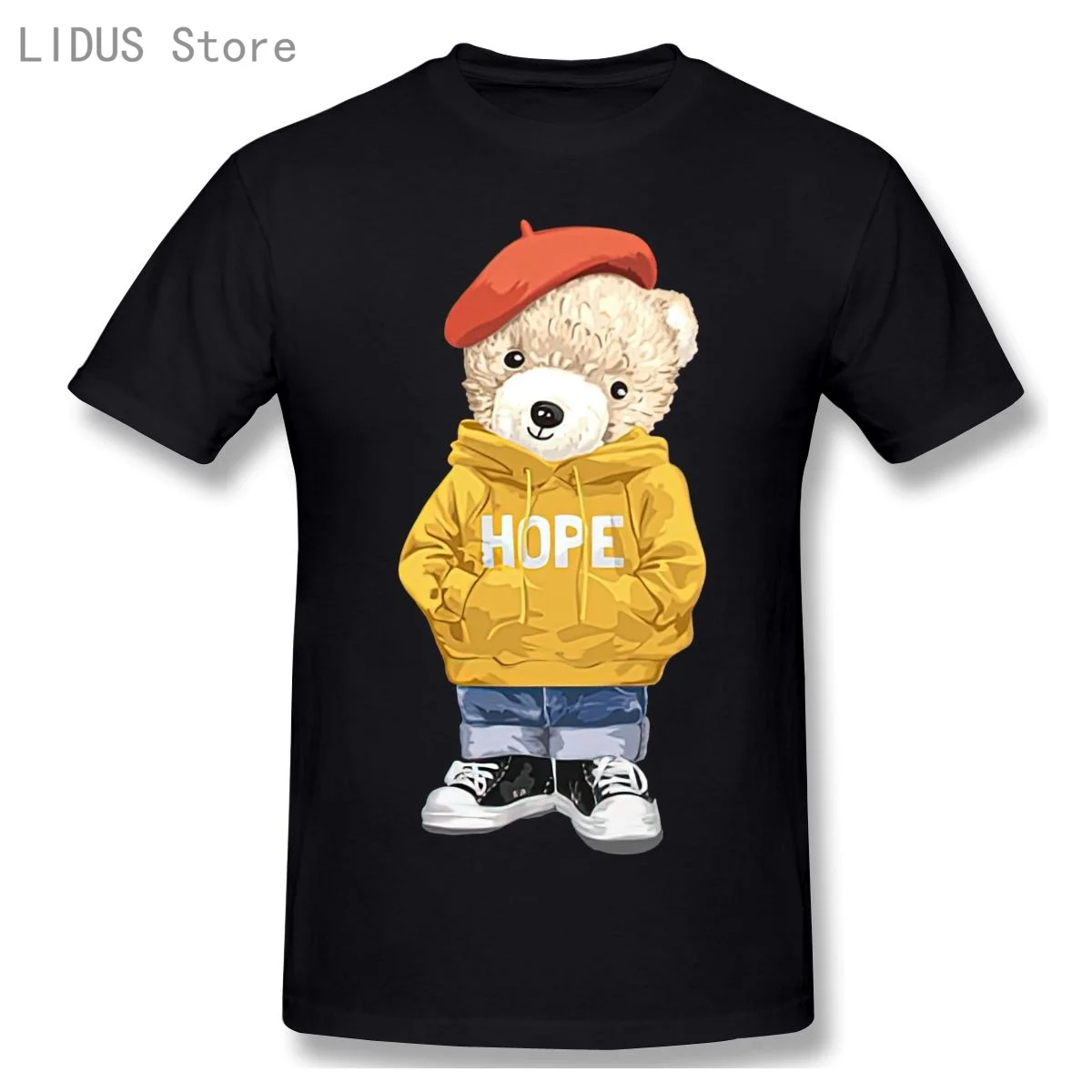 

Модная футболка с мультяшным медведем, футболка в стиле Харадзюку, графическая футболка, брендовая футболка, топ