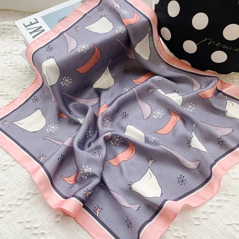 

2021 Silk Scarf Women Neck Hair Foulard new Square Small Headband Fashion Print Neckerchief Shawls and Wraps Scarves Bandana