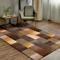 fashion box rug modern light luxury yellow brown carpet bedroom living room bed blanket mat bathroom kitchen floor mat