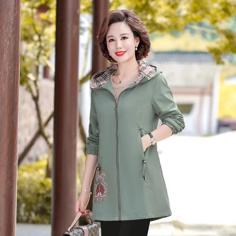 

Vintage Embroidery Mom hoodie Coat women Fashion Casual Loose plus size 5XL regular jacket Female spring streetwear clothes