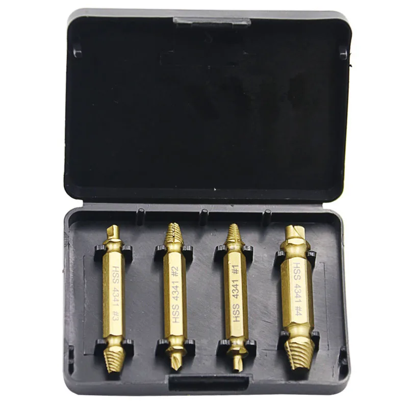

4PCS Broken Bolt Damage Screw Remover Extractor Drill Bits Easy Out Stud