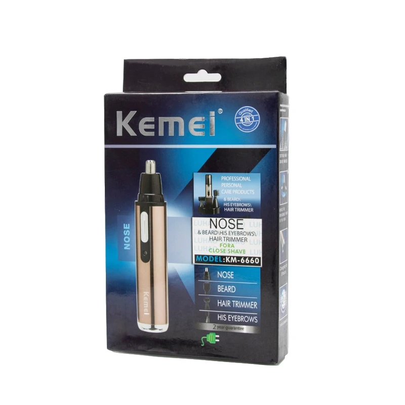 Kemei 4 в 1 для мужчин Электрический триммер для носа и ушей, машинка для стрижки волос, перезаряжаемая Бритва для бровей, бритва для бровей, бритва для лица, бороды, удаление волос, 5 цветов
