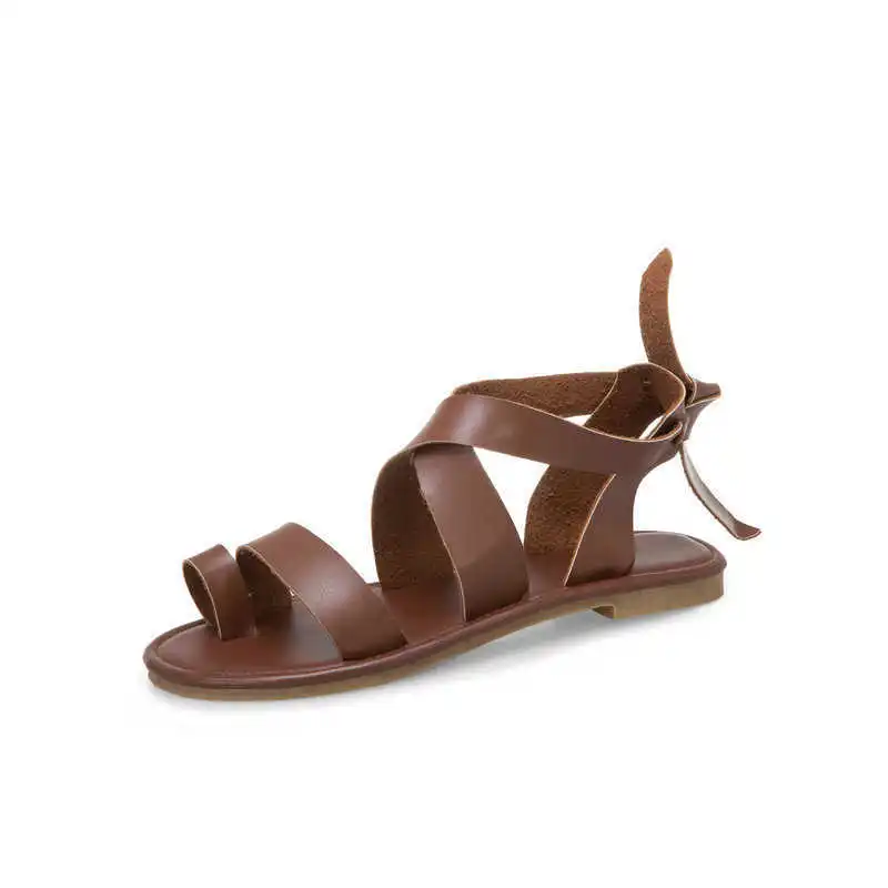 

2021 new Women's sandals clip on women's shoes summer cross strapping college style versatile open toe ROMAN FLAT SANDALS