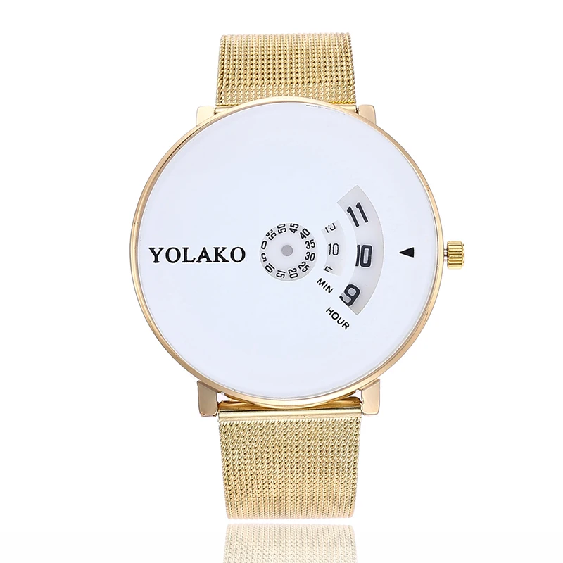 Новые Модные Простые унисекс золотые часы женские из сплава для молодых девушек