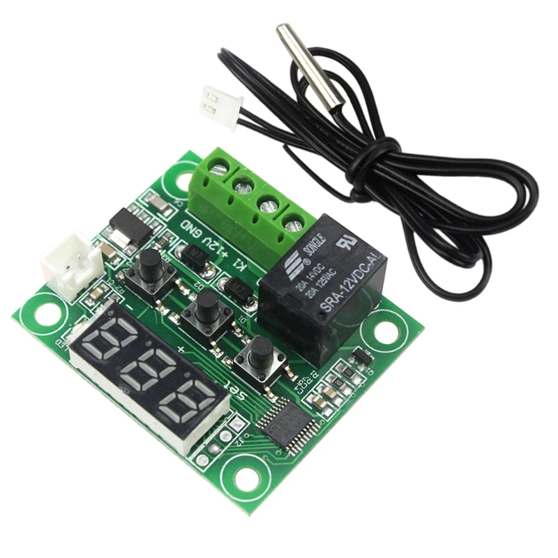 

Temp Display Digital Electronic Temperature Controller Board DC12V Input Power Module Switches Waterproof Sensor
