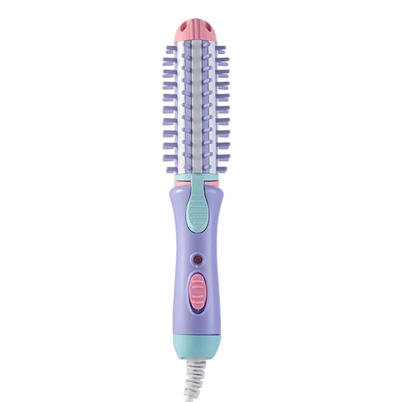 Electric Hair Styler Curler Curling Irons Dryers Travel Straightener Ceramic Ionic Hot Brush Eu Plug#Purple | Красота и здоровье