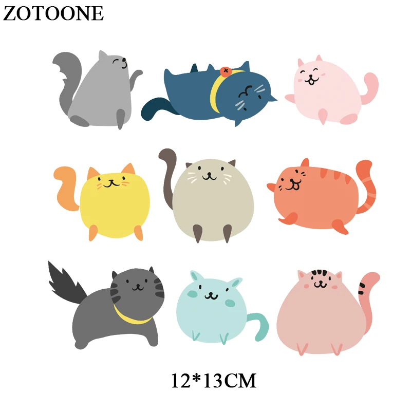 Термонаклейки ZOTOONE для глажки с изображением милых кошек нашивки детской одежды