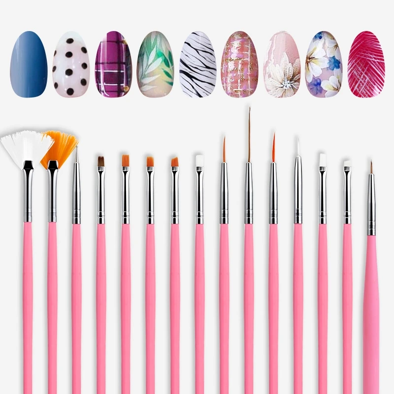 ROSALIND 4 Pcs/Kit Nail Brushes for Manicure Design Tool Set 3D Gel Acrylic Brushes Liner Pen Nail Art Brush For Nails Design