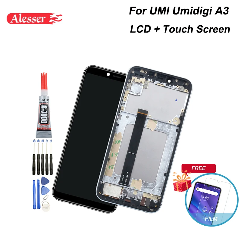 ЖК дисплей Alesser для UMI Umidigi A3 и сенсорный экран с рамкой + инструменты 5 дюйма