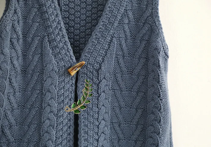 Модная глазурованная брошь i Remiel в виде бамбукового листа и пера булавки броши