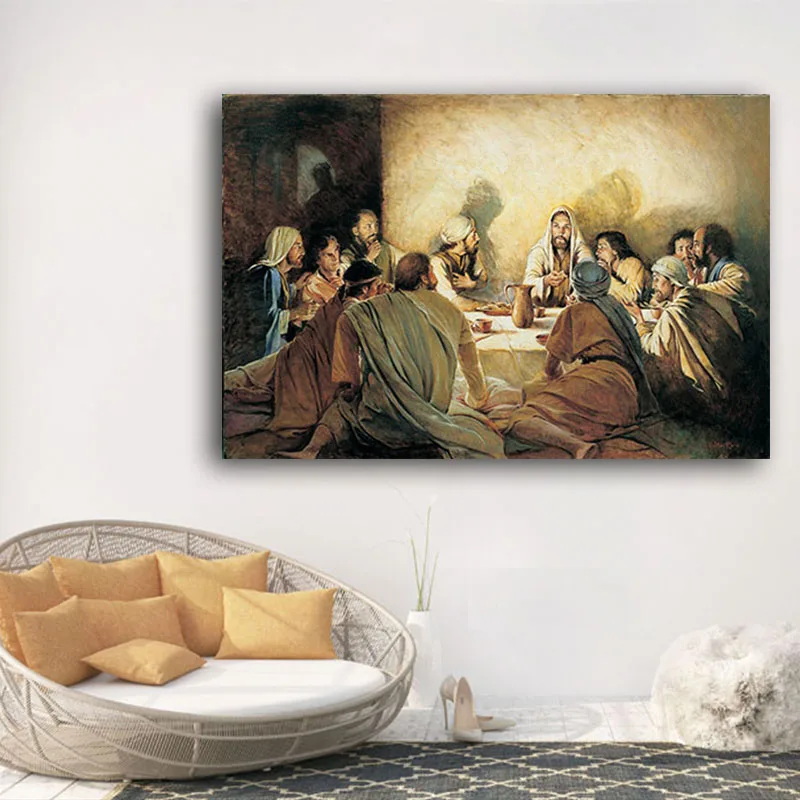 

Last Supper Da Vinci Famous Oil Painting on Canvas Posters and Prints Scandinavia Nordic Art Wall Picture for Living Room Decor