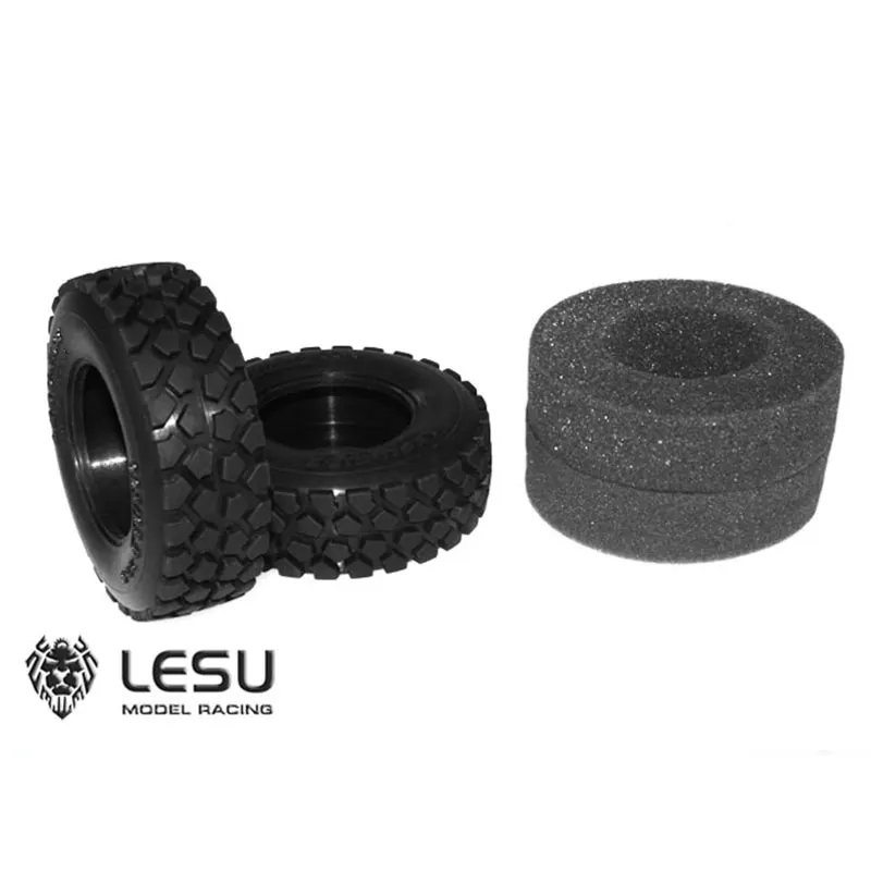 

1Pair Lesu Spare Part Rubber Tires B 1/14 RC Tractor Truck Model DIY Tamiyaya TH02596