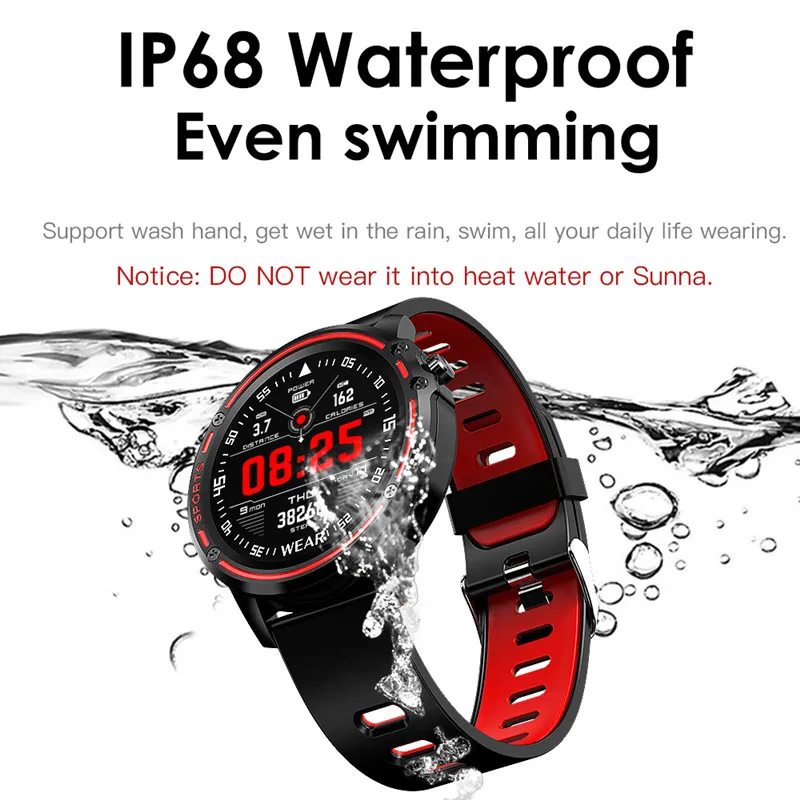 

New L8 Smart Watch Men ECG + PPG IP68 Waterproof Blood Pressure Heart Rate Fitness Tracker sports Smartwatch VS L5 L7