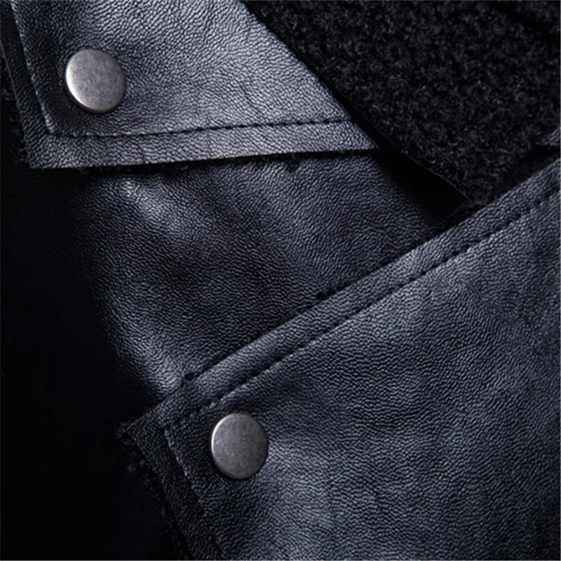 

2021Irregular personality men's motorcycle leather jacket punk leather jacket men's PU leather coat street clothing high quality