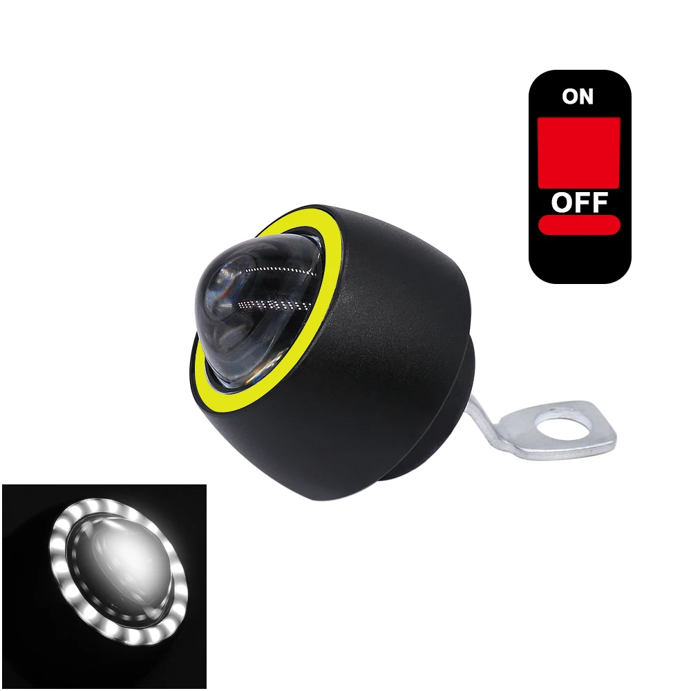White angel eye 1x мотоциклетный Ангел глаз вспомогательный головной светильник декоративная лампа DRL автомобильный рабочий противотуманный светильник светодиодный мотоциклетный светильник s аксессуары 12 в белый - Цвет: White angel eye