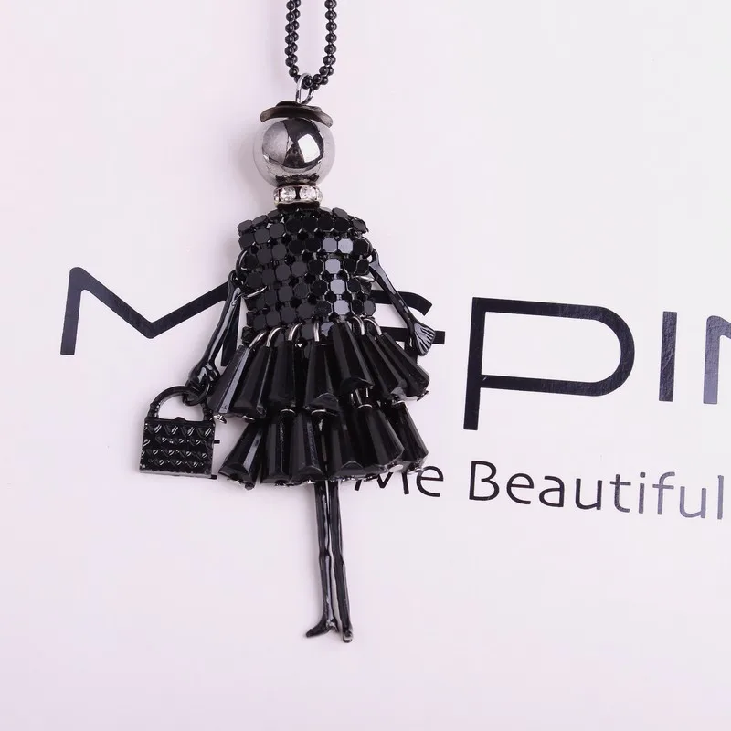 KPOP кукла милое женское ожерелье с подвеской 5 Цвета Длинная цепочка модный
