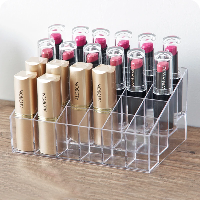 Прозрачная акриловая подставка для помады 24 ячейки|Коробки и ящики хранения| |