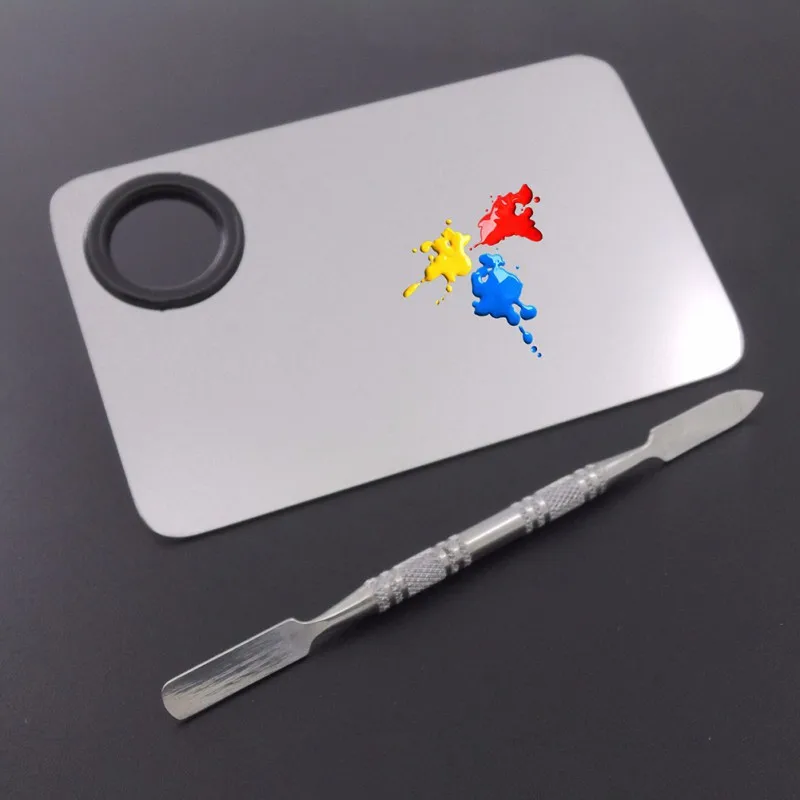 Профессиональный косметический макияж ногтей Палитра с лопаткой инструмент