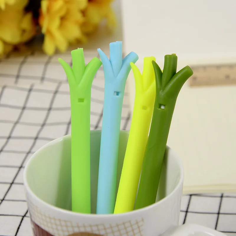 

50 шт в наборе, канцелярские товары для творчества студентов зеленый лук силиконовая гелевая ручка зеленый лук ручка 0,5 мм личность цифровым ...