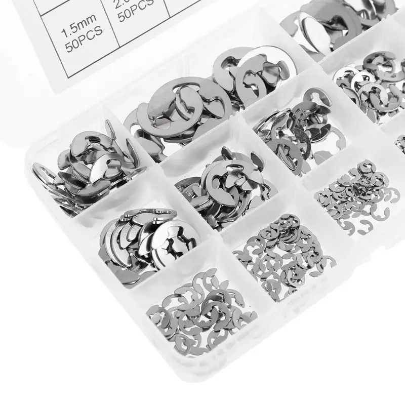 

400pcs E Shape Retaining Ring Circlip Stainless Steel E Clip Set M1.5-M15 Kit