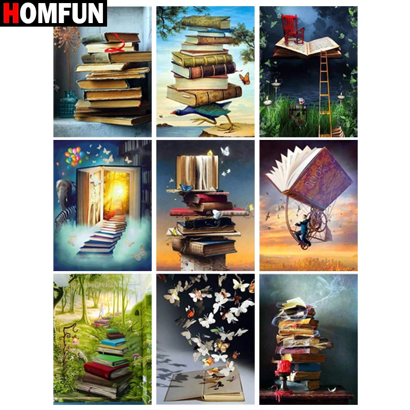 Алмазная живопись HOMFUN Дом на дереве картина с квадратными/круглыми стразами