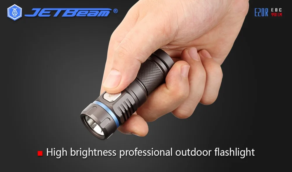 JETBeam E20R светодиодный фонарь SST40 N4 BC 990 люмен Micro USB Перезаряжаемый Фонарик для занятий спортом на открытом воздухе