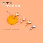 S925 Стерлинговое Серебро, застежка для кулона в виде сердца, изумруд, медовый воск, янтарь, безопасная застежка с помощью иглы, сделай сам, подвеска, аксессуары