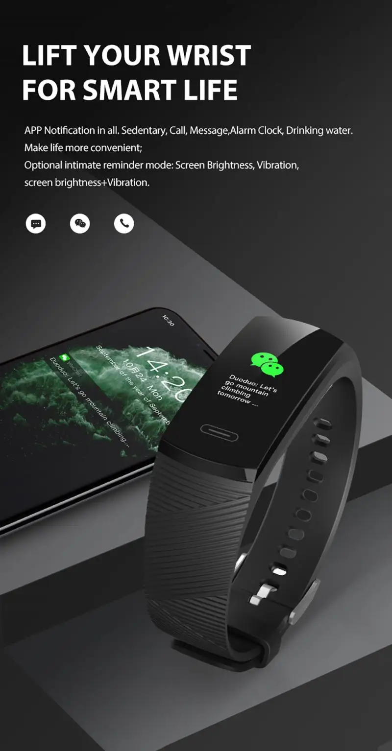 

K1 Smart Wristband remote monitor heart rate blood pressure blood oxyge Waterproof Unisex Intelligent Sport pedometer Bracelet