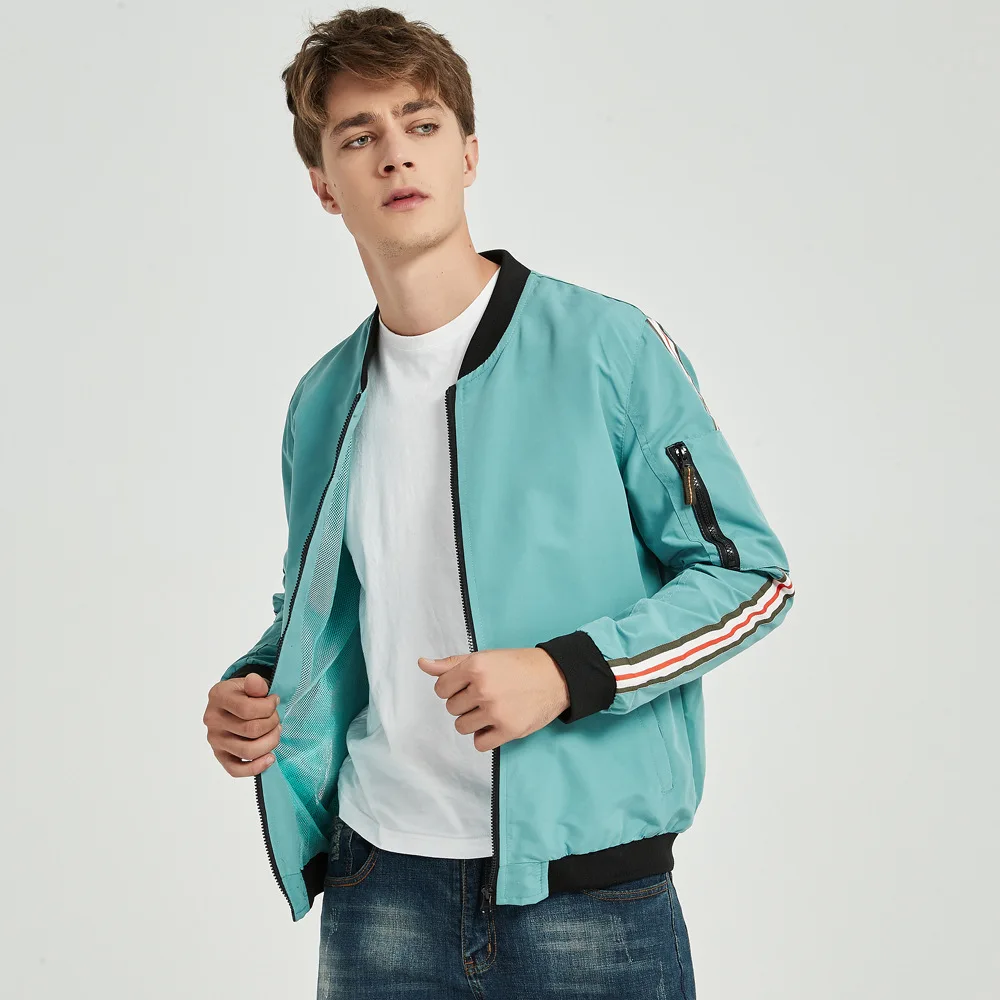 2020 Spring Men Sport Fashion Baseball Jacket Double Layer Zipper Male Casual Coat for Running Cycling Sportwear | Спорт и