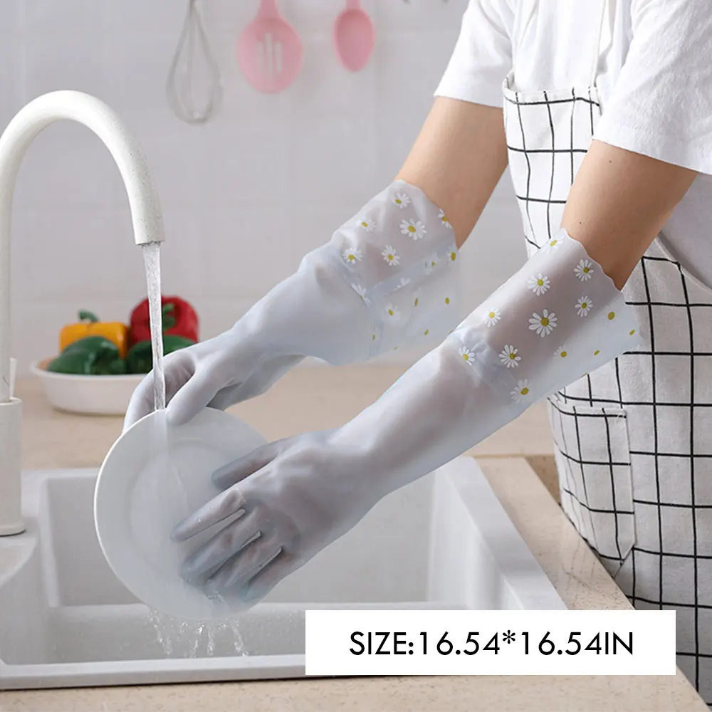 

Kitchen Dishwashing Gloves Household Dish Washing Gloves Rubber Gloves Kitchen Cleaning Tools Bathroom Accessories
