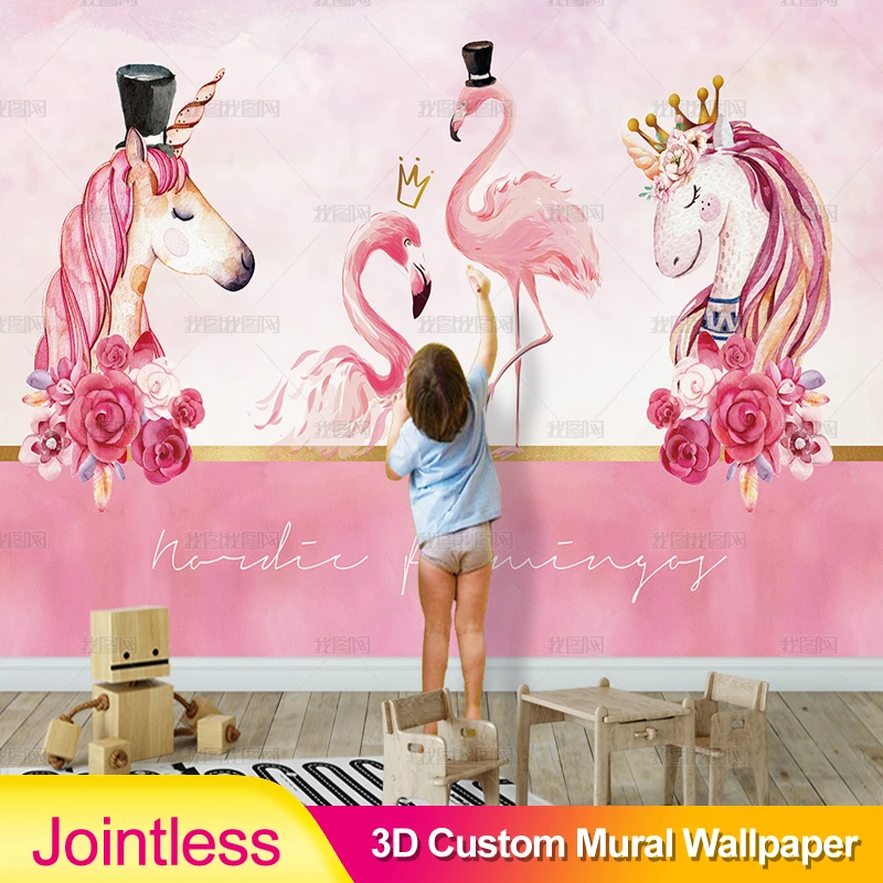 Бесшовное одежда с ручной росписью Артикул лошадей и фламинго на заказ росписи