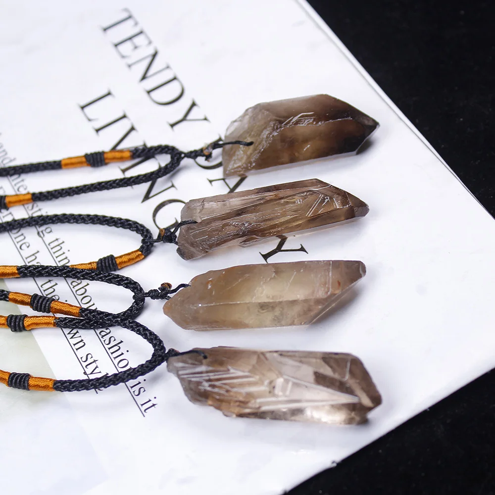 Подвеска из натурального кристалла кварцевый кулон чайный желтый кристалл