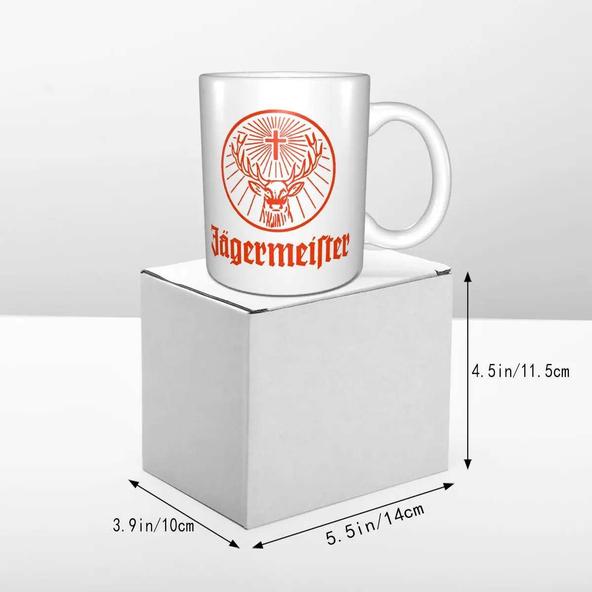 Jagermeister German Logo Mug Coffee Cup Sakura Glass Wooden Cover Sublimation Products | Mugs
