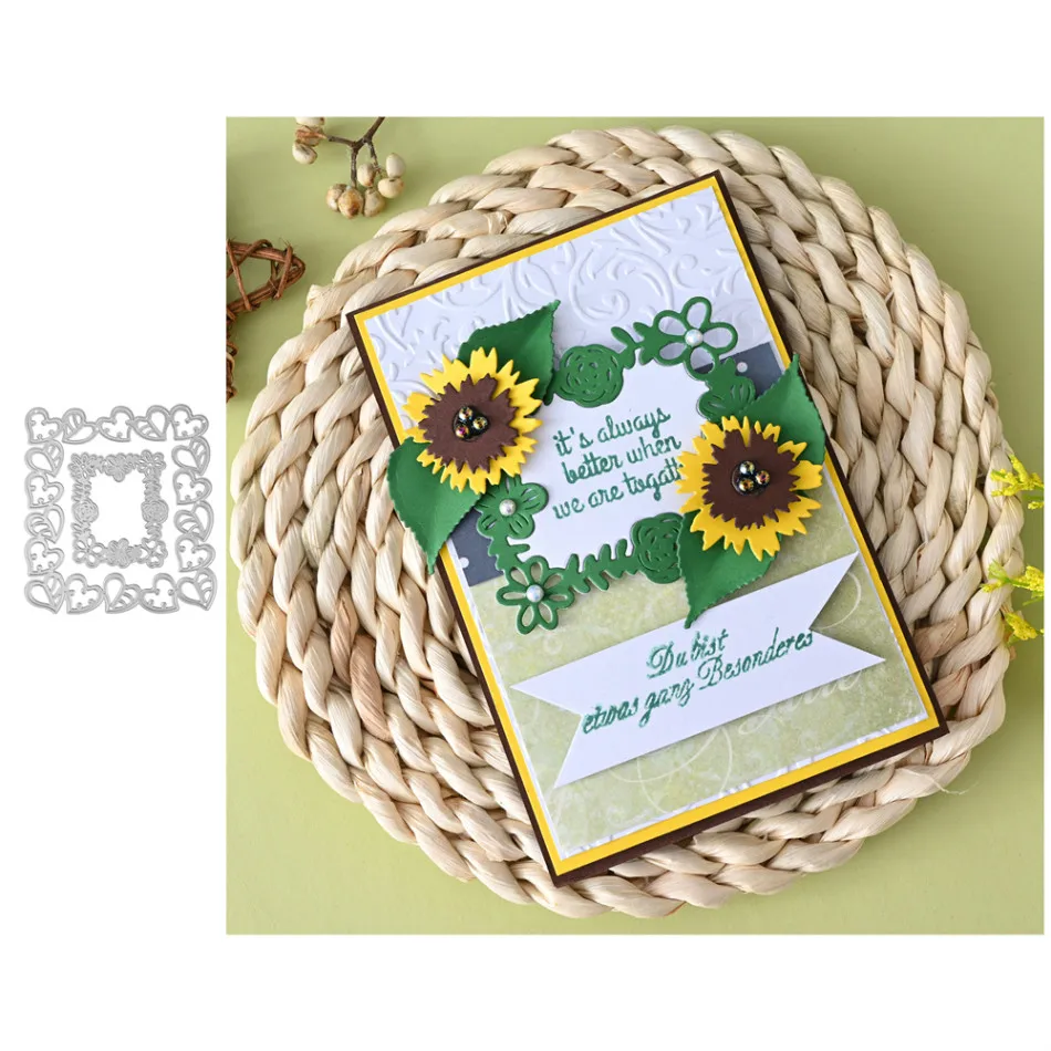 DiyArts 2 шт. сердце Рамка умирает Скрапбукинг пресс-формы лезвия удар Трафареты