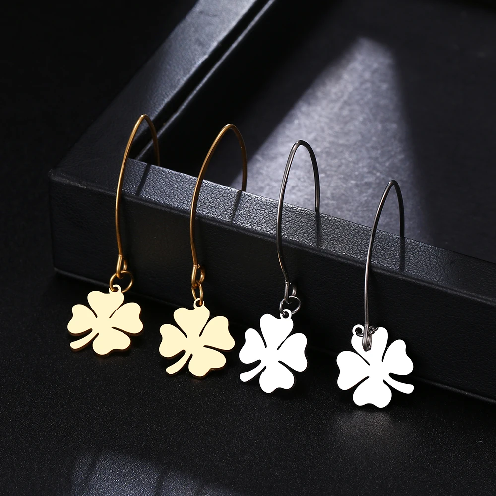 Женские серьги клевер удачи DOTIFI из нержавеющей стали золотого и серебряного