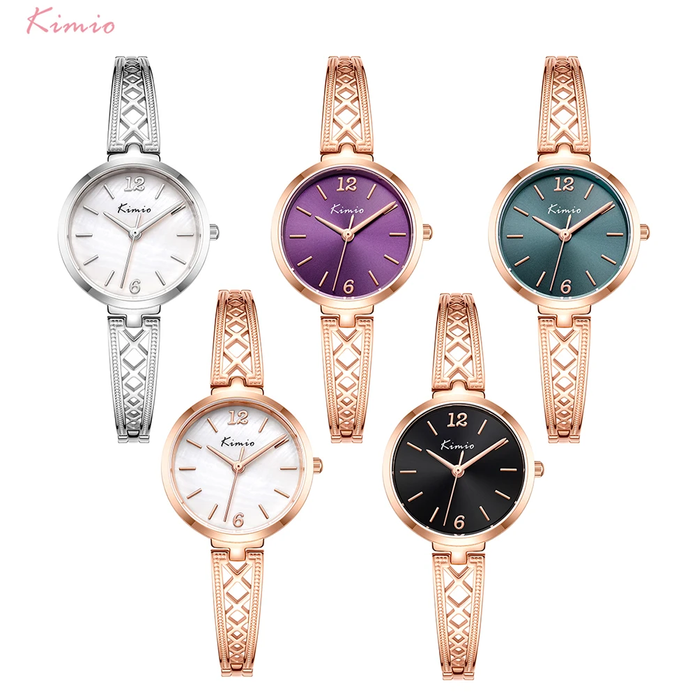 

Kimio Women Quartz Wristwatch Stainless Steel Bracelet Watch Luxury Hollow Waterproof Watch Ladies Dress Watches Relogio Femino