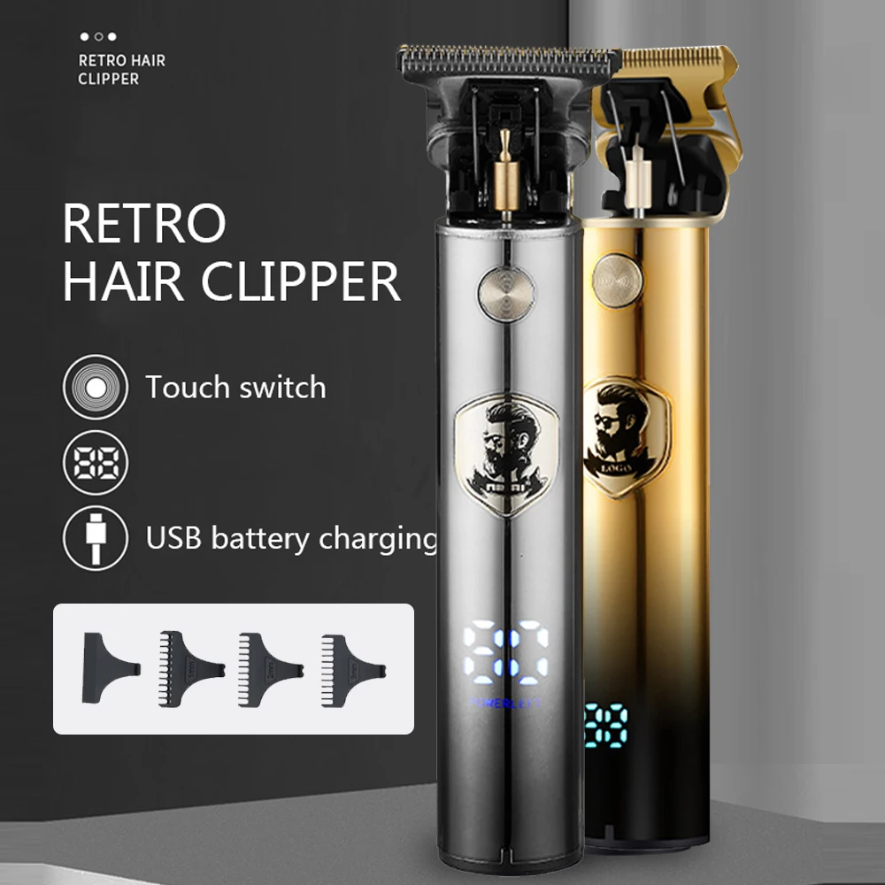 

Professional Bald Head Hair Clipper Trimmer For Men Rechargeable Shaving Machine Vintage Haircut Cutter Cordless barber Tools