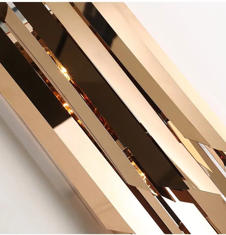 Большая настенная лампа с золотым кристаллом для гостиной длинная Хрустальная