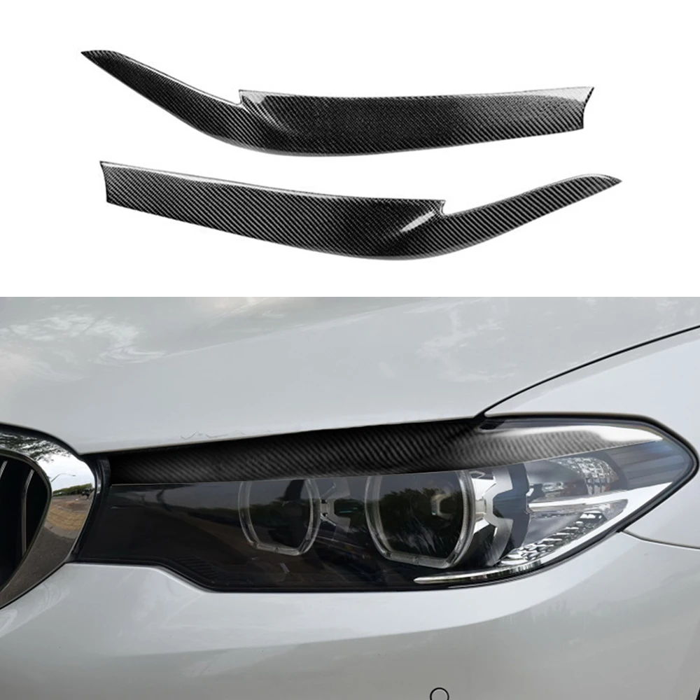 

Front Headlight Eyebrow Decoration Cover Trim Decal for BMW 5 Series G38 528Li 530Li 540Li Carbon Fiber Car Exterior Accessory