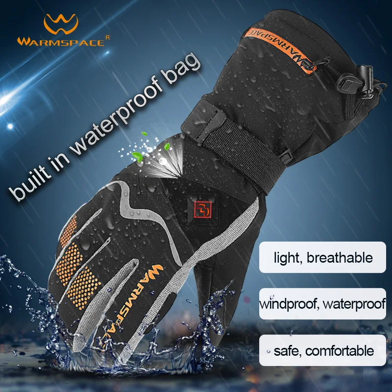 

Smart Electric Heated Gloves Touch Screen Ski Gloves Battery Powered Self Heating Waterproof Motorcycle Racing Riding Gloves