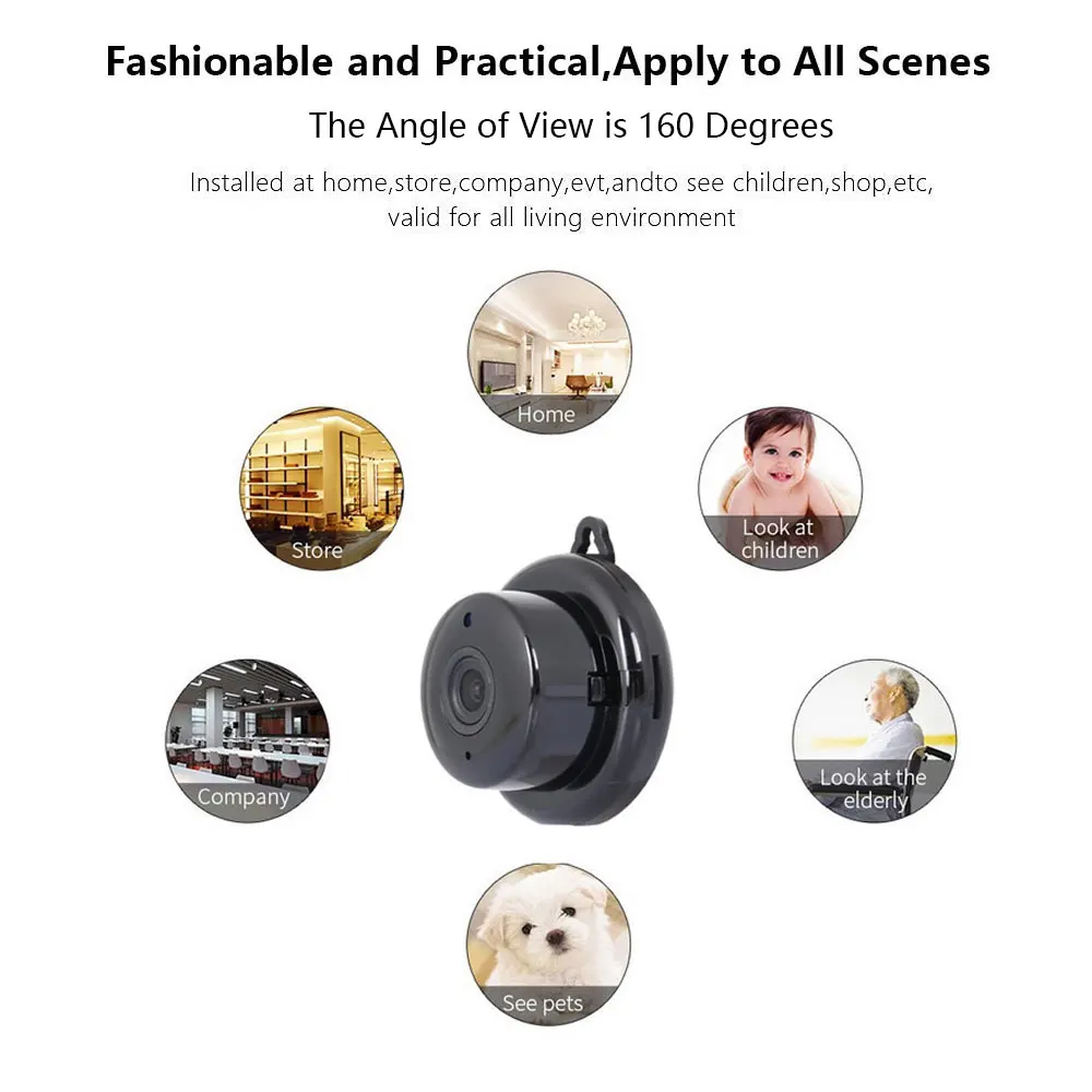 Маленькая IP/P2P Wi Fi камера мини с инфракрасным ночным видением 2 полосный аудио