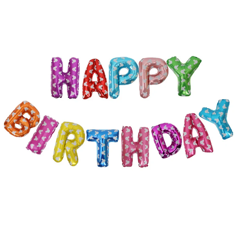 13 шт с днем рождения воздушные шары вечерние украшения Дети взрослый ребенок душ конфетти шары буквы шарики для День Рождения вечерние принадлежности - Цвет: Colors mickey