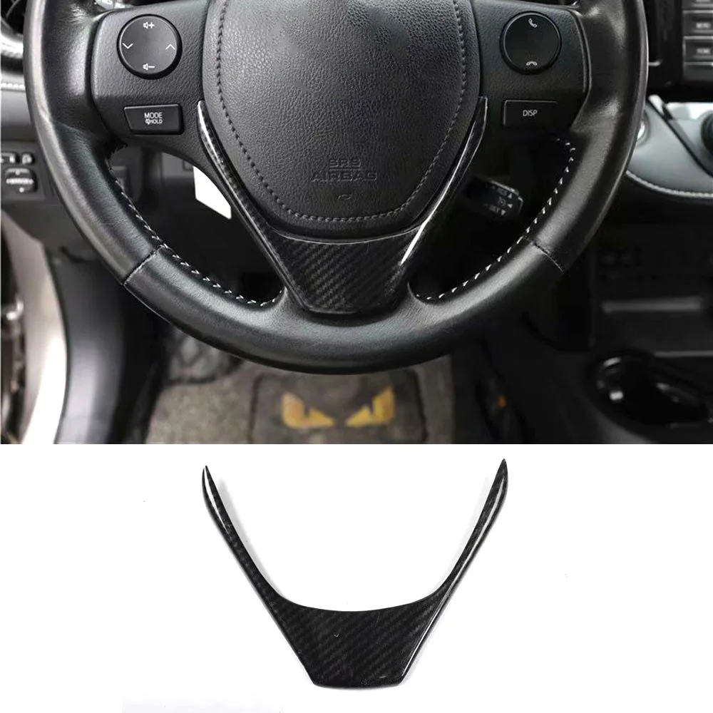 

For Toyota RAV4 2013-2019 Interior Auto Moldings Car Steering Wheel Decoration Trim Bezel Sticker Styling