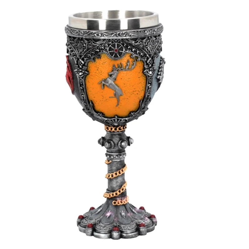 totem Игра престолов Винные бокалы Креативные 3D смолы из нержавеющей стали кофейные чашки и кружки забавное пиво кружка Tankard подарок посуда для напитков Mark - Цвет: totem