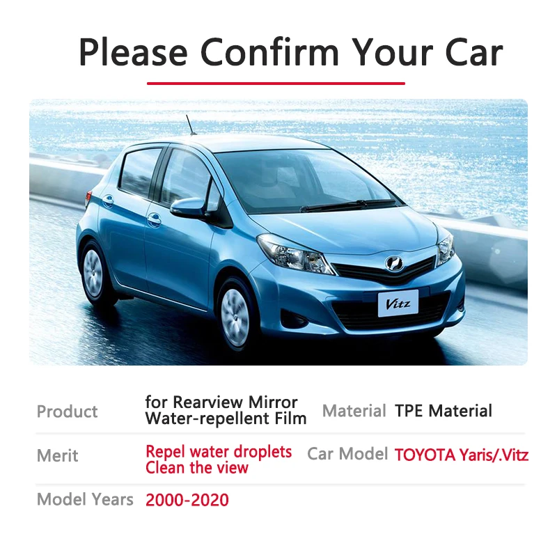 

Full Cover Anti Fog Rainproof Film Rearview for Toyota Yaris Vitz 2000~2019 XP10 XP90 XP130 10 90 130 Car Stickers Accessories