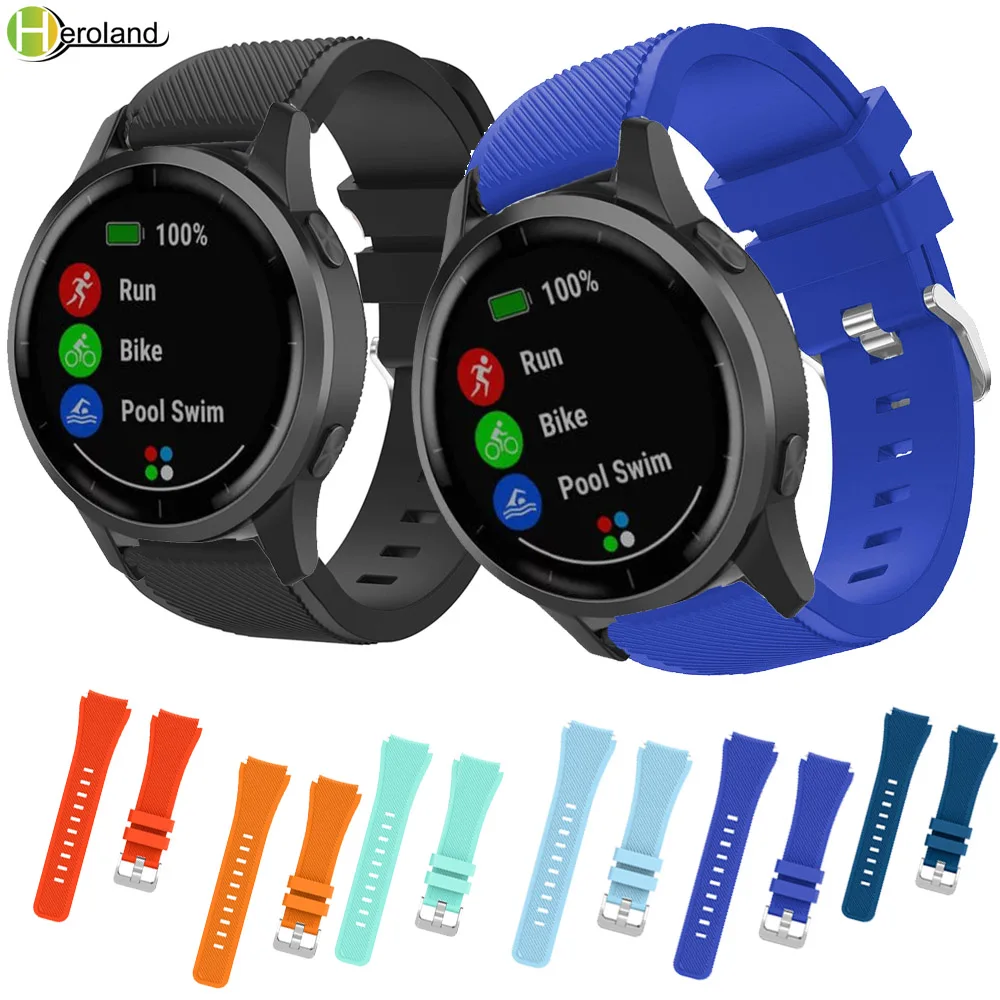 Ремешок силиконовый для Garmin Vivoactive 4 сменный Браслет наручных часов 22 мм